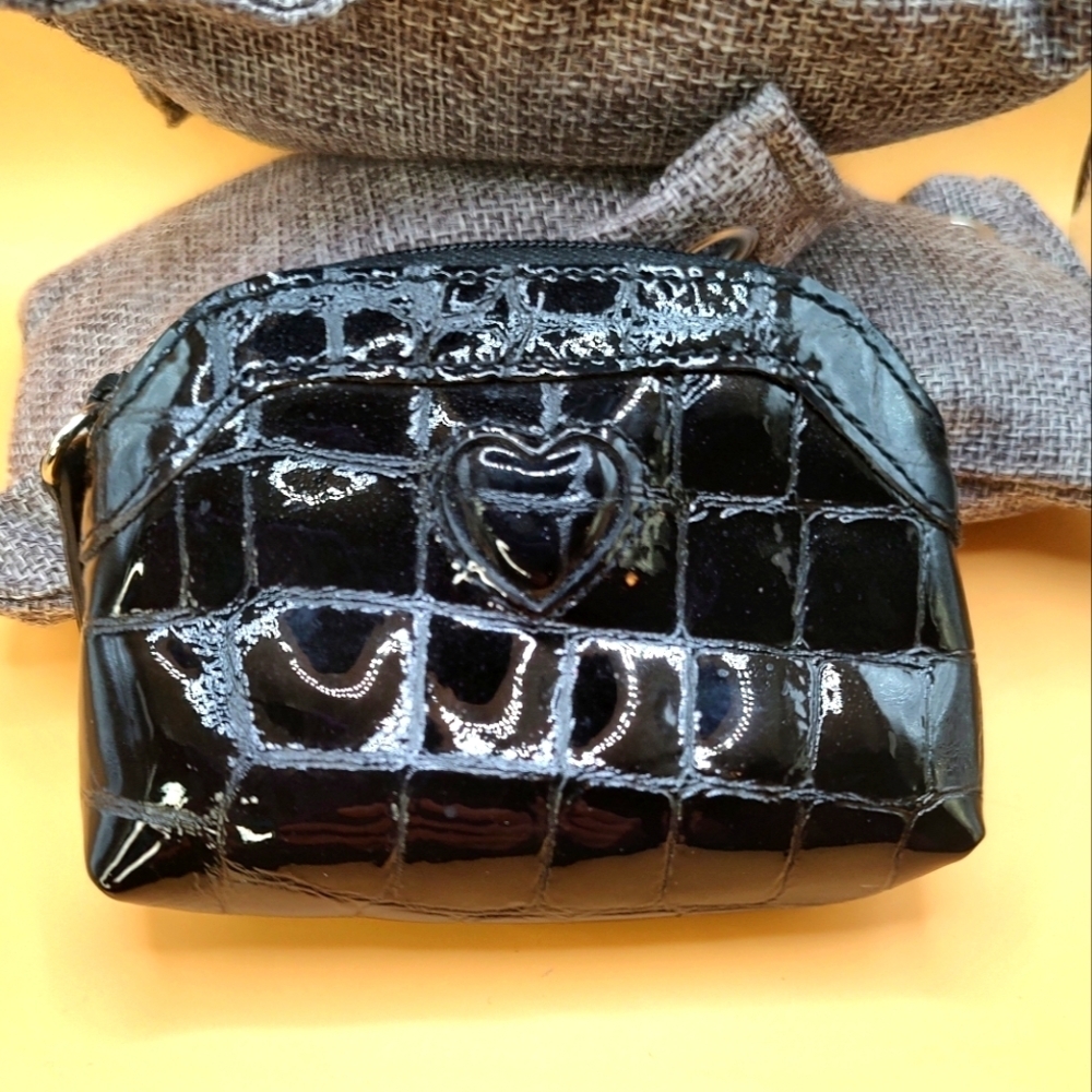 Brighton Heart Brown Croc Patent Leather Small Coin Purse! - Picture 1 of 7